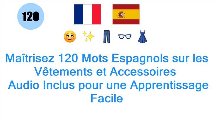 Maîtrisez 120 Mots Espagnols sur les Vêtements et Accessoires : Audio Inclus pour une Apprentissage Facile
